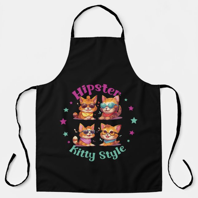 Kitty Hipster Style Apron (Front)