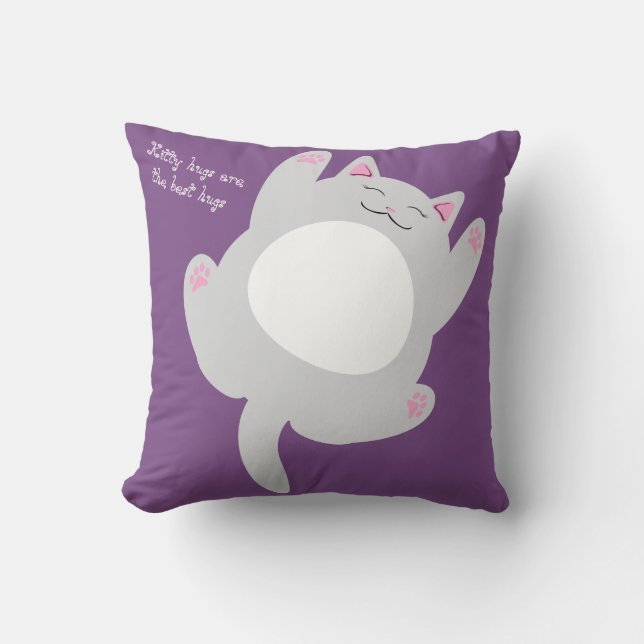 Kitty hugs are the best hugs throw pillow (Front)