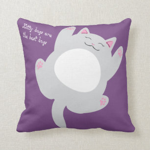 Kitty hugs are the best hugs throw pillow
