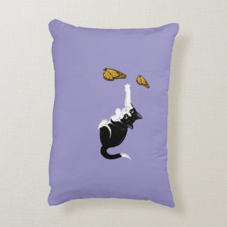 kitty hunting butterflty accent pillow