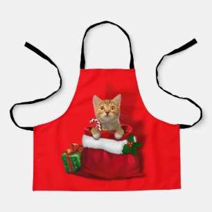 Kitty in a Christmas Bag Apron