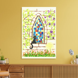 Kitty in a Window Canvas Print