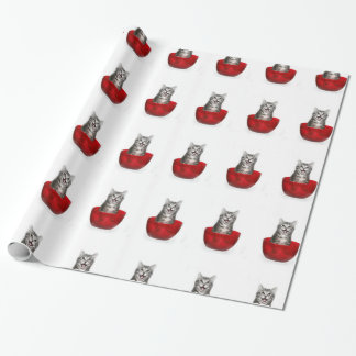 Kitty in bowl wrapping paper