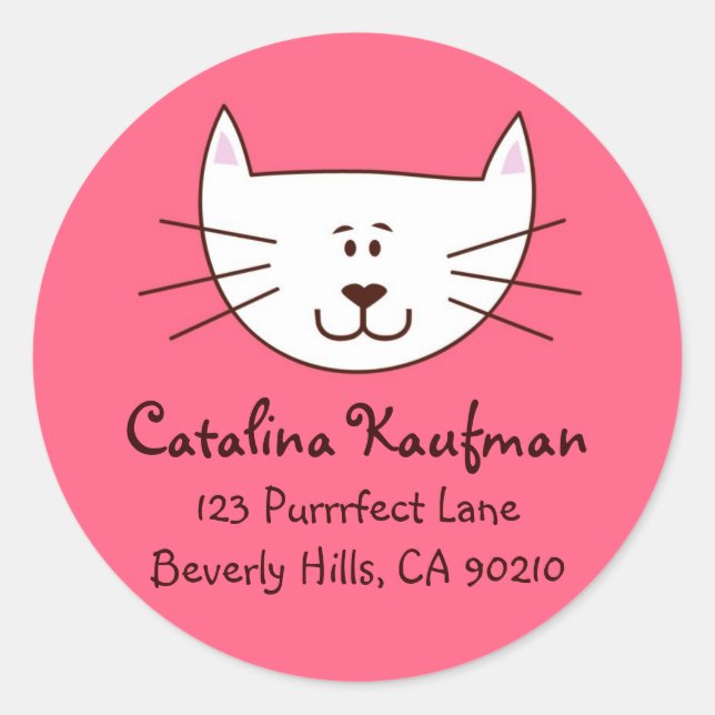 Kitty in Pink Address Labels (Front)