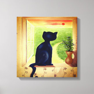 Kitty in the Window Canvas Print