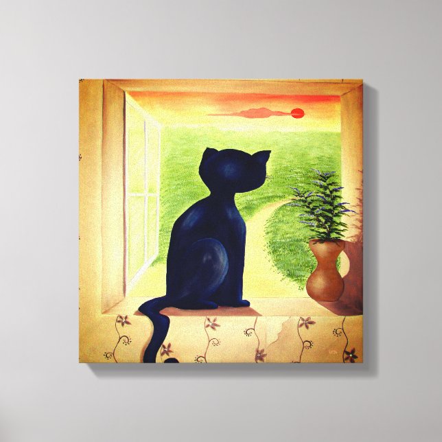 Kitty in the Window Canvas Print (Front)