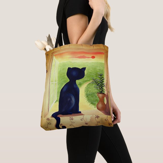 Kitty in the Window Tote Bag (Close Up)