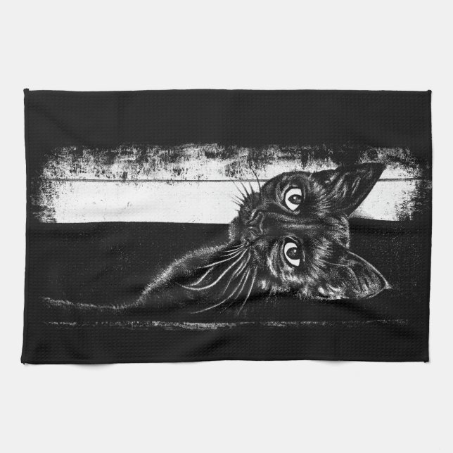 Kitty Inside Kitchen Towel (Horizontal)