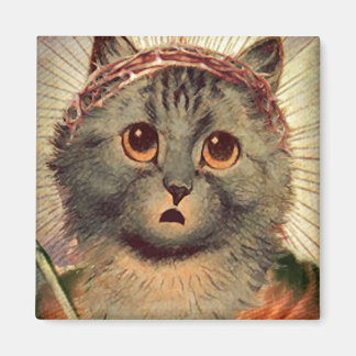 Kitty Jesus with Crown of Thorns Magnet