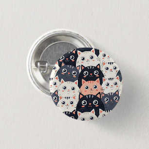 Kitty Kat Kaleidoscope 1 Inch Round Button