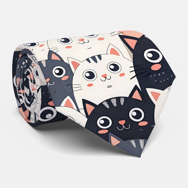 Kitty Kat Kaleidoscope Tie (Rolled)