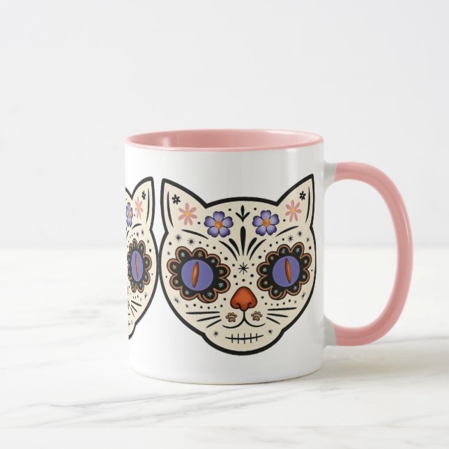 Kitty Kat Sugar Skull Mug (Right)
