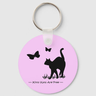 Kitty Kats R Free Cat T Shirt n More Keychain