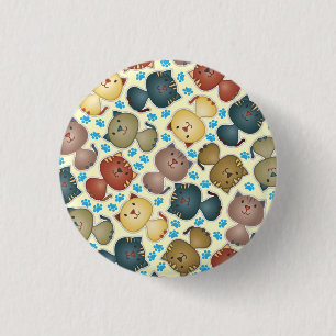 Kitty Kats Yellow Button
