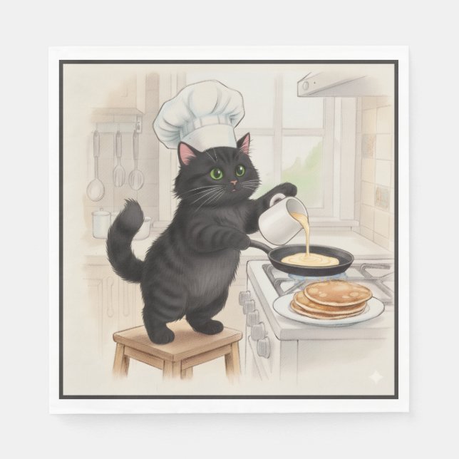 KItty Kichen Black Cat, Napkins (Front)