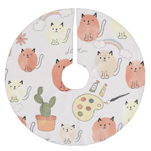 Kitty Kitten Cats: Cute Animal Pattern Brushed Polyester Tree Skirt