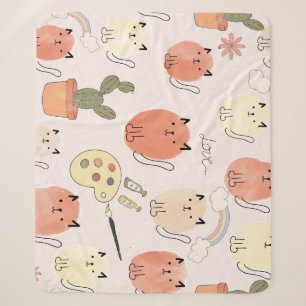 Kitty Kitten Cats: Cute Animal Pattern Sherpa Blanket