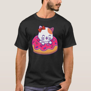 Kitty Kitten Donut Sprinkles Summer Swimming Women T-Shirt