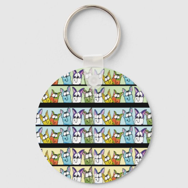 Kitty Lineup-Colourful Cats Keychain (Front)
