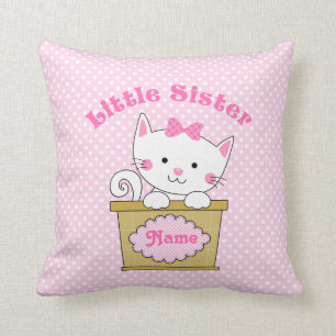 Kitty Little Sister Throw Pillow