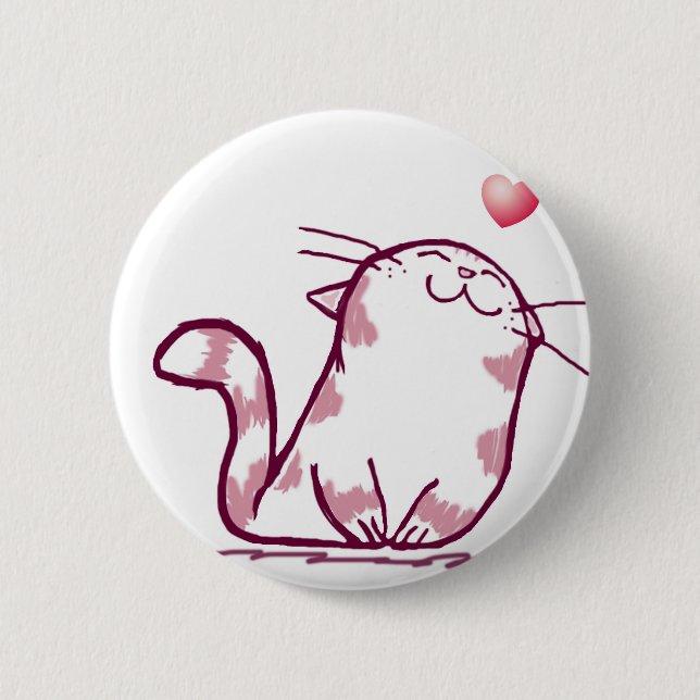 Kitty Love 2 Inch Round Button (Front)