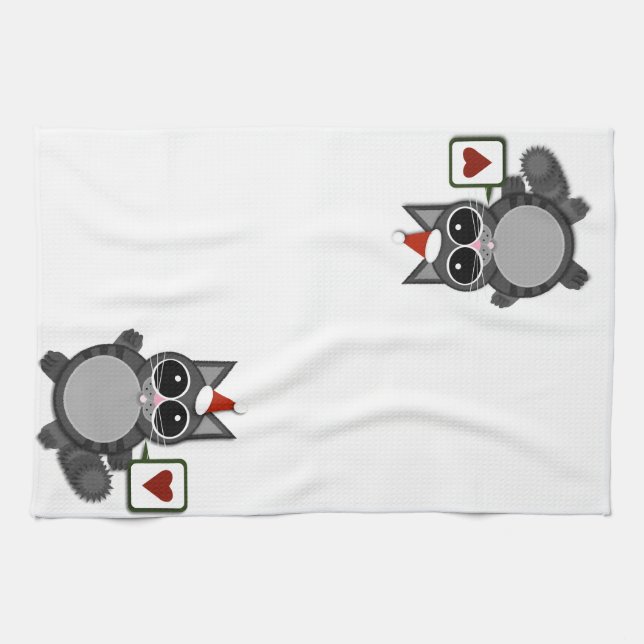 Kitty Love for the Holidays! Kitchen Towel (Horizontal)
