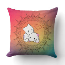 Kitty Love Throw Pillow