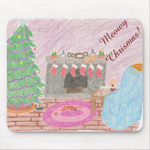 Kitty-mas Mischief (chrismas) Mouse Pad