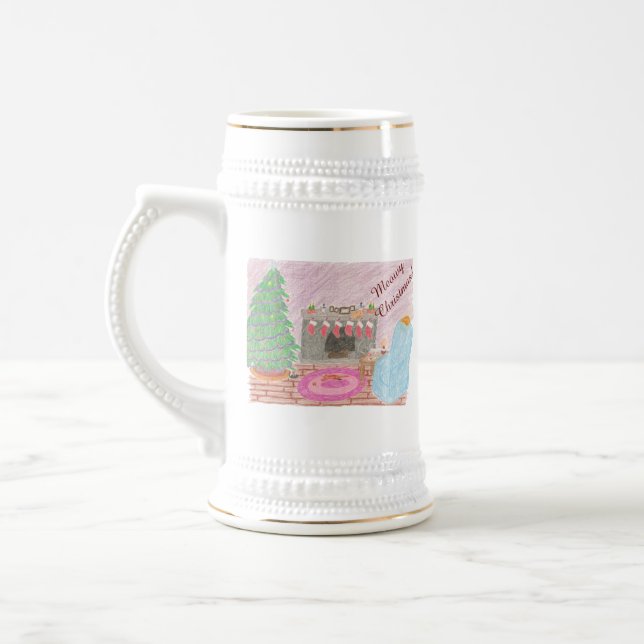 Kitty-mas Mischief (christmas) Beer Stein (Left)