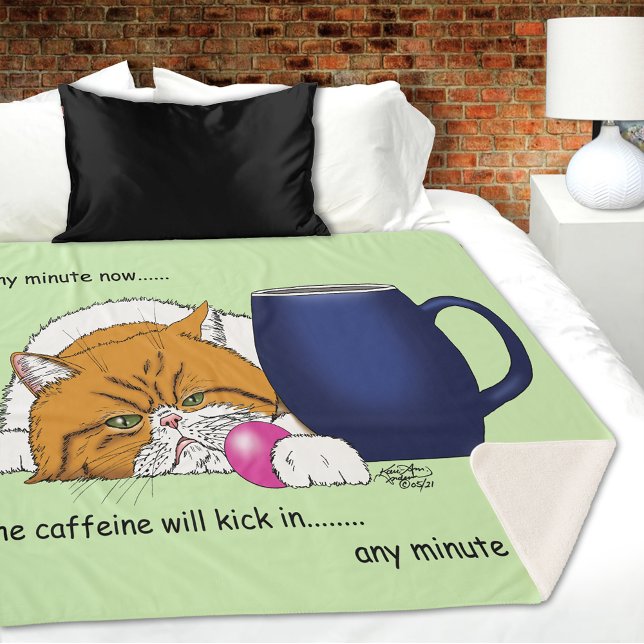 Kitty NEEDS Caffeine  Sherpa Blanket (Creator Uploaded)