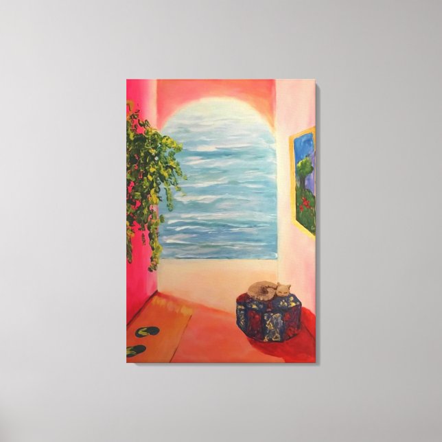 Kitty on the Coast Canvas Print (Front)