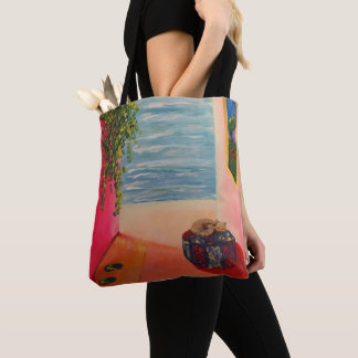 Kitty on the Coast Tote Bag