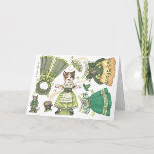 Kitty Paper Doll St. Patrick's Day Card