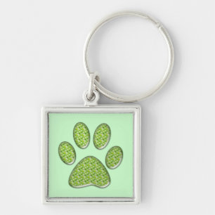 kitty paw print keychain