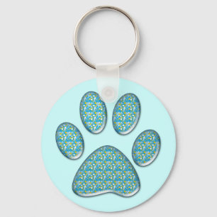 kitty paw print keychain