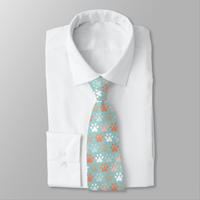 Kitty Paw-prints Tie (Tied)