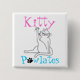 “Kitty PAWlates” 2 Inch Square Button