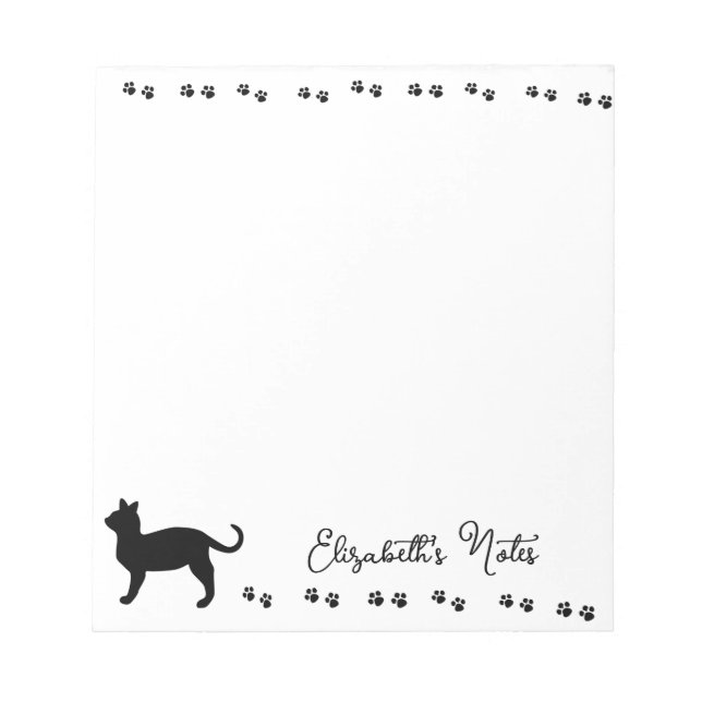 Kitty pawprints personalized notepad (Front)