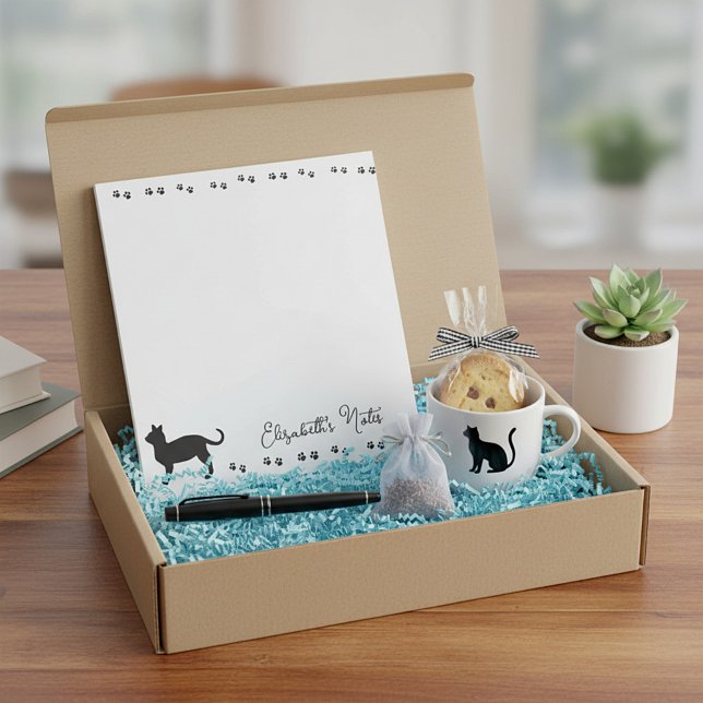 Kitty pawprints personalized notepad (Creator Uploaded)