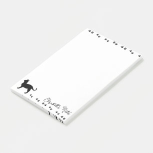Kitty pawprints personalized post-it notes