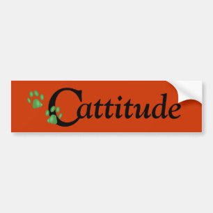 Kitty Paws Cattitude Bumper Sticker