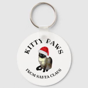 Kitty Paws from Santa Claus Cute Siamese Cat Keychain
