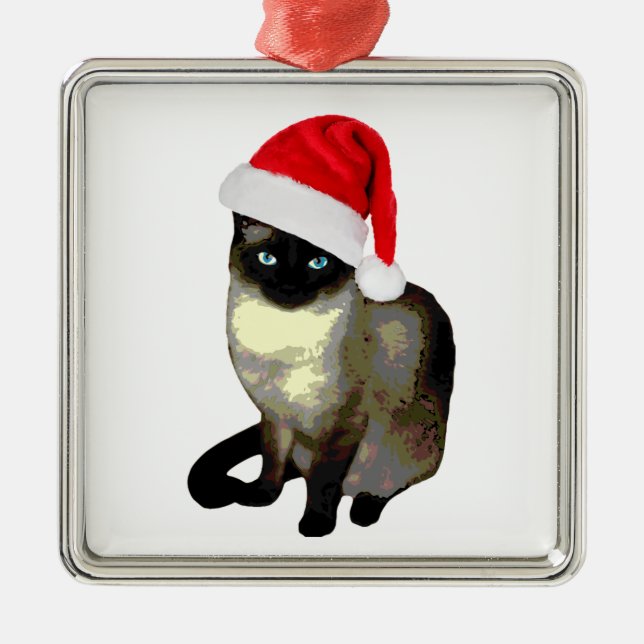 Kitty Paws, Siamese cat Christmas ornament (Front)