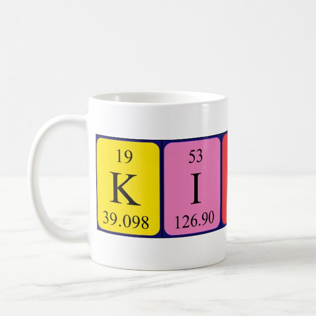Kitty periodic table name mug (Left)