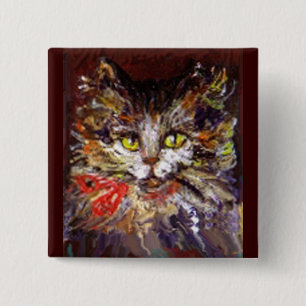 KITTY PORTRAIT 2 INCH SQUARE BUTTON