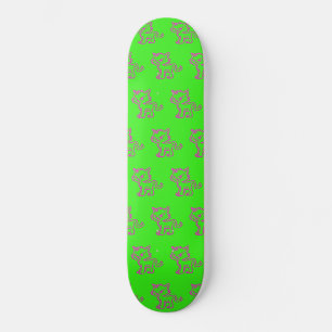 Kitty Pre-Built Complete Neon Green Skateboard