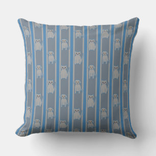 Kitty & Puppy Striped Throw Pillow