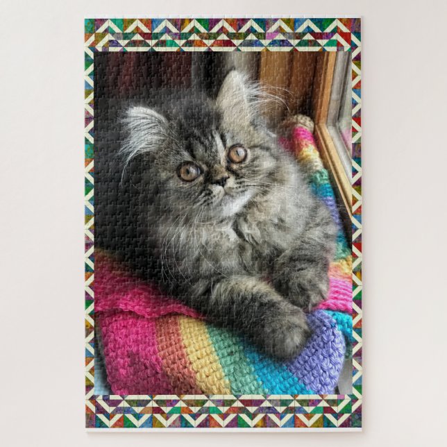 Kitty Quilter Tabletop Challenger Jigsaw Puzzle (Vertical)