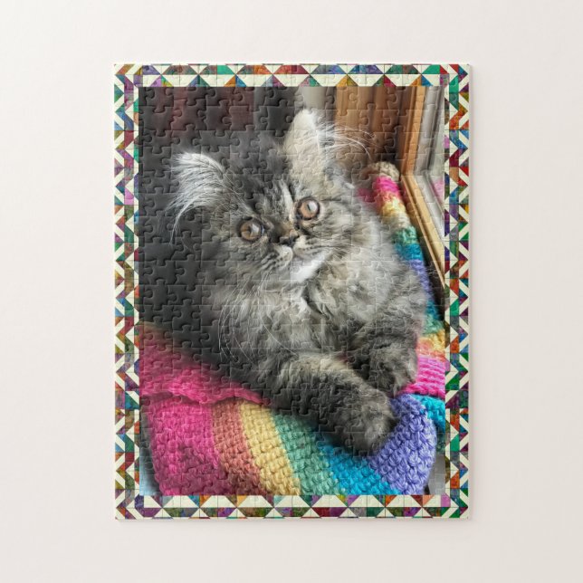 Kitty Quilter Tabletop Challenging Jigsaw Puzzle (Vertical)