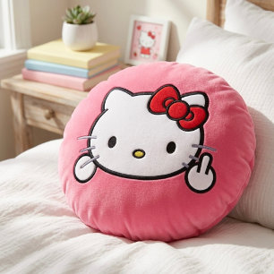 Kitty Round Pillow